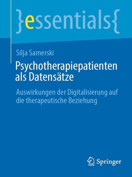 Title details for Psychotherapiepatienten als Datensätze by Silja Samerski - Available